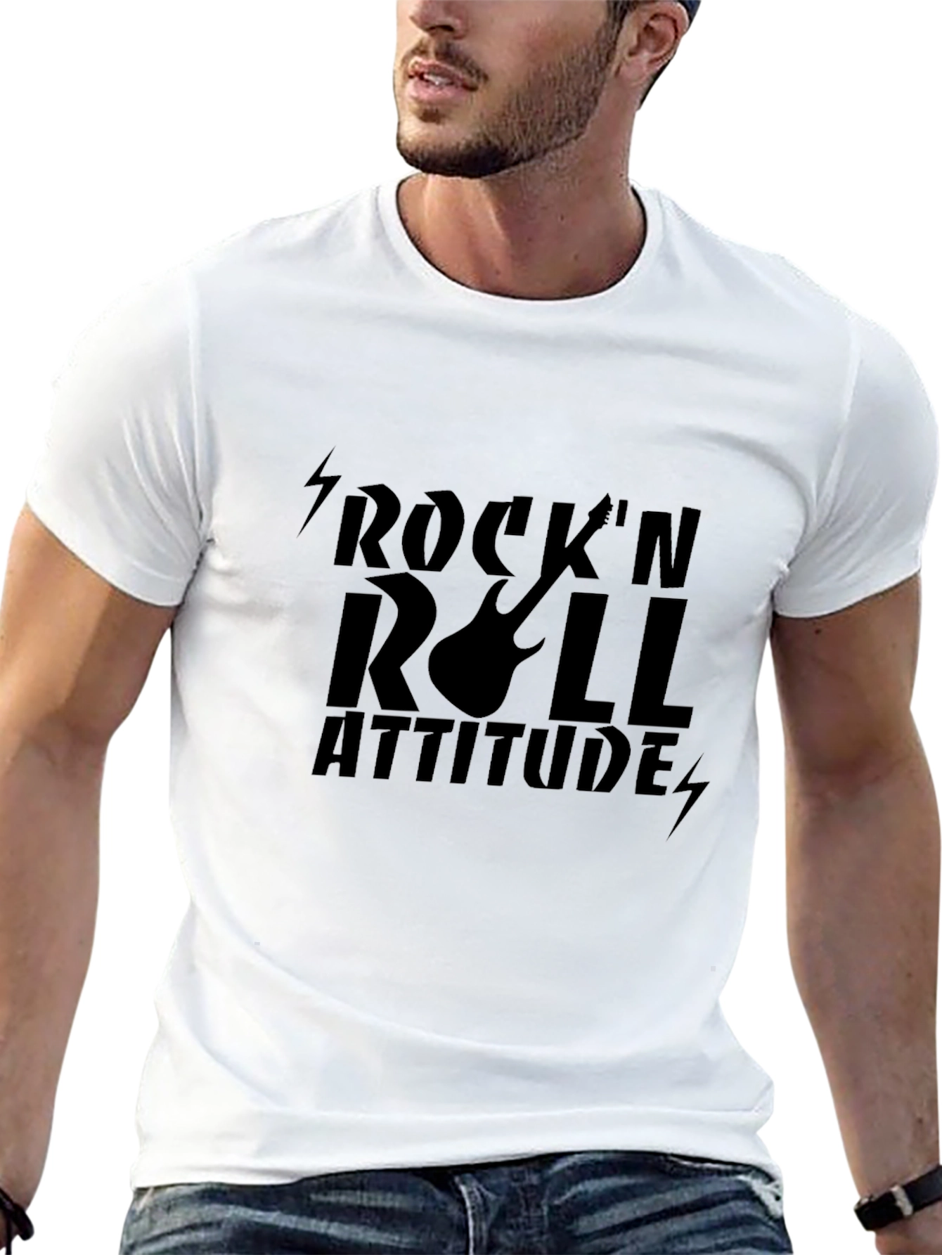 RocknRoll Attitude Graphic Black T-Shirt