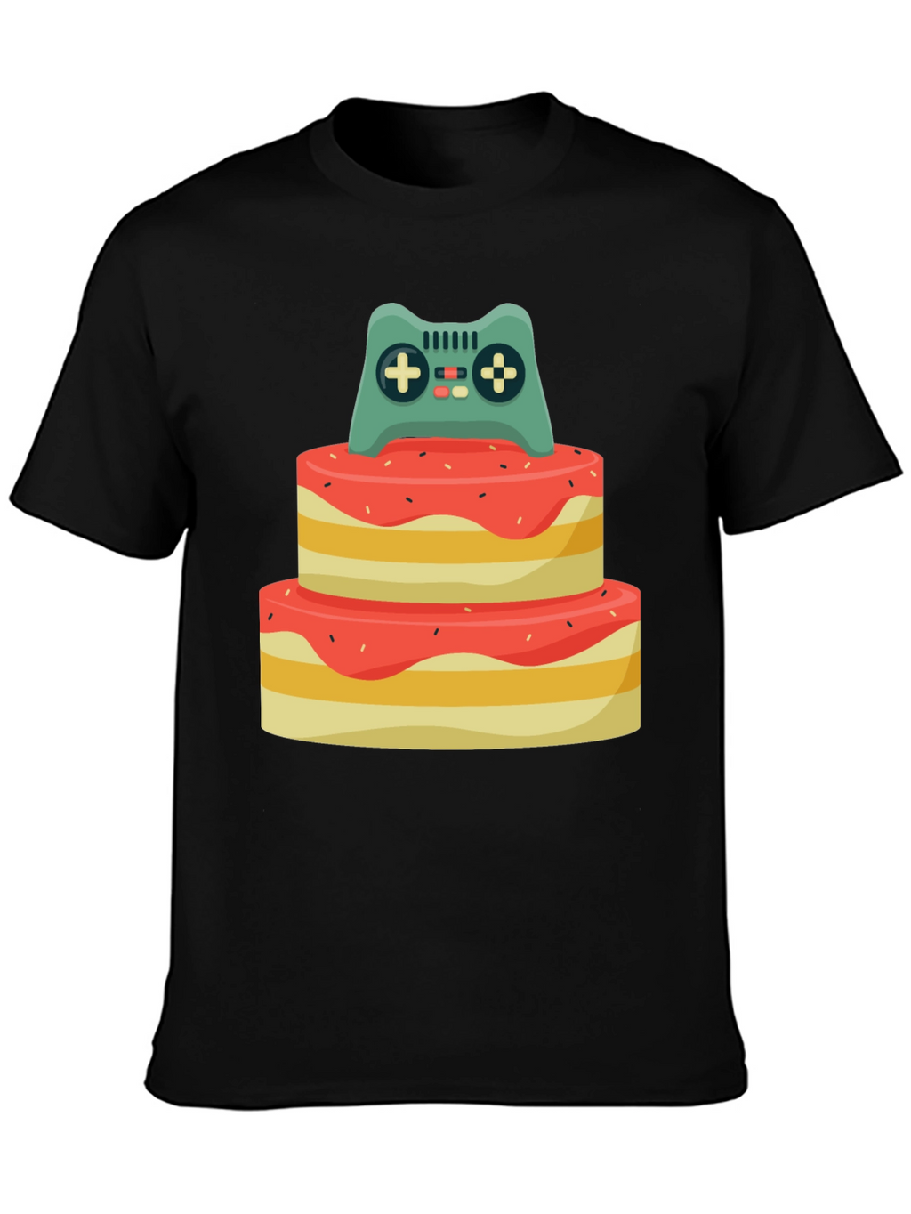 Gamer Birthday T-Shirt - Cake & Controller Design