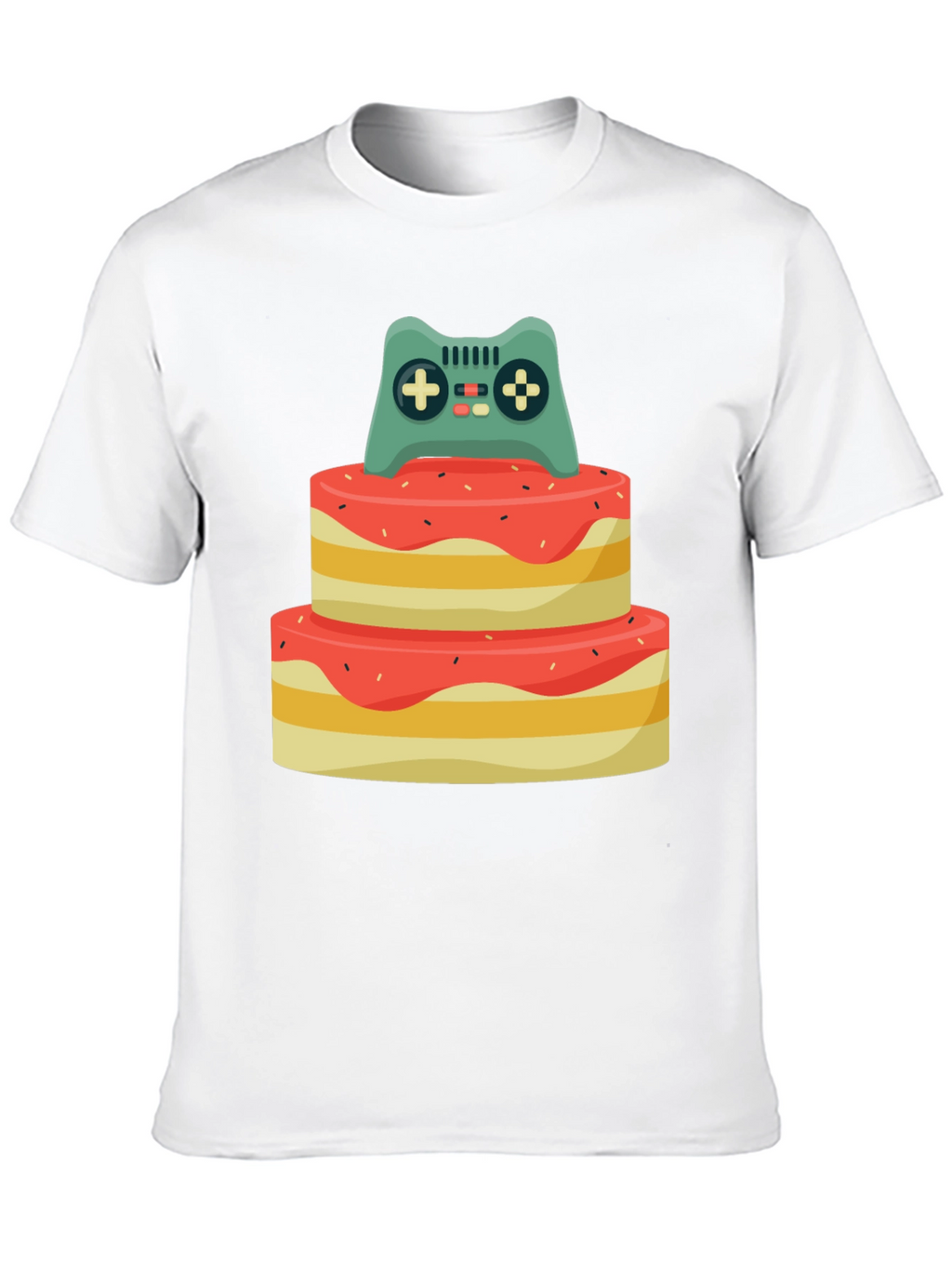 Gamer Birthday T-Shirt - Cake & Controller Design