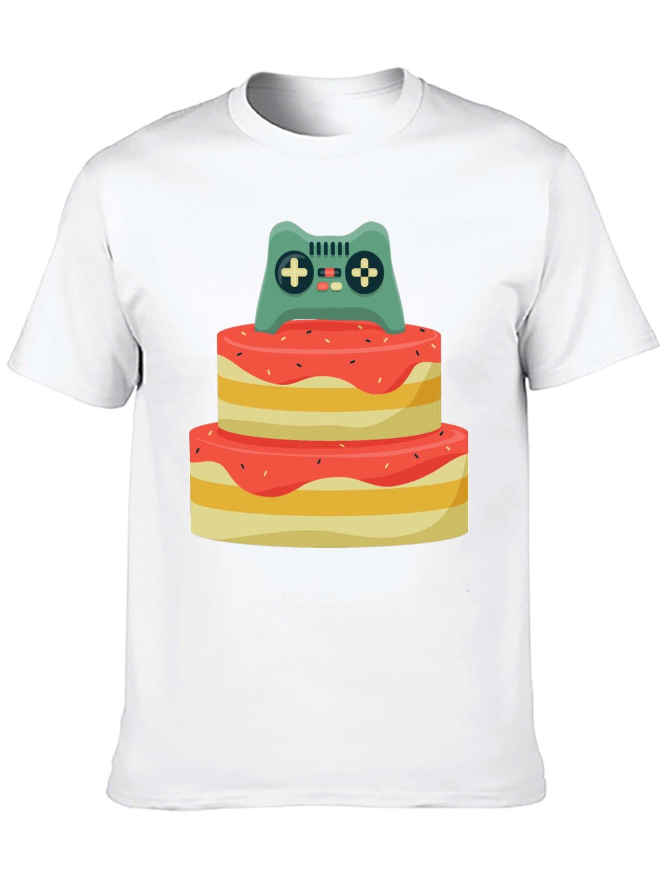 Gamer Birthday T-Shirt - Cake & Controller Design