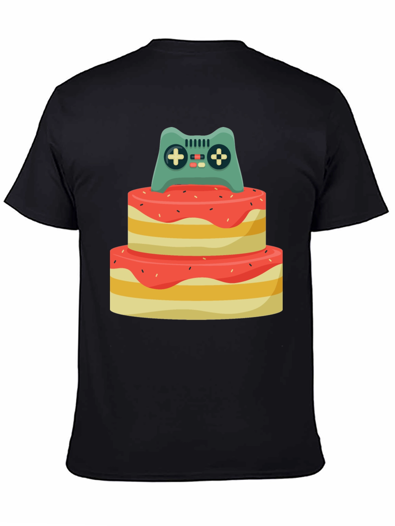 Gamer Birthday T-Shirt - Cake & Controller Design