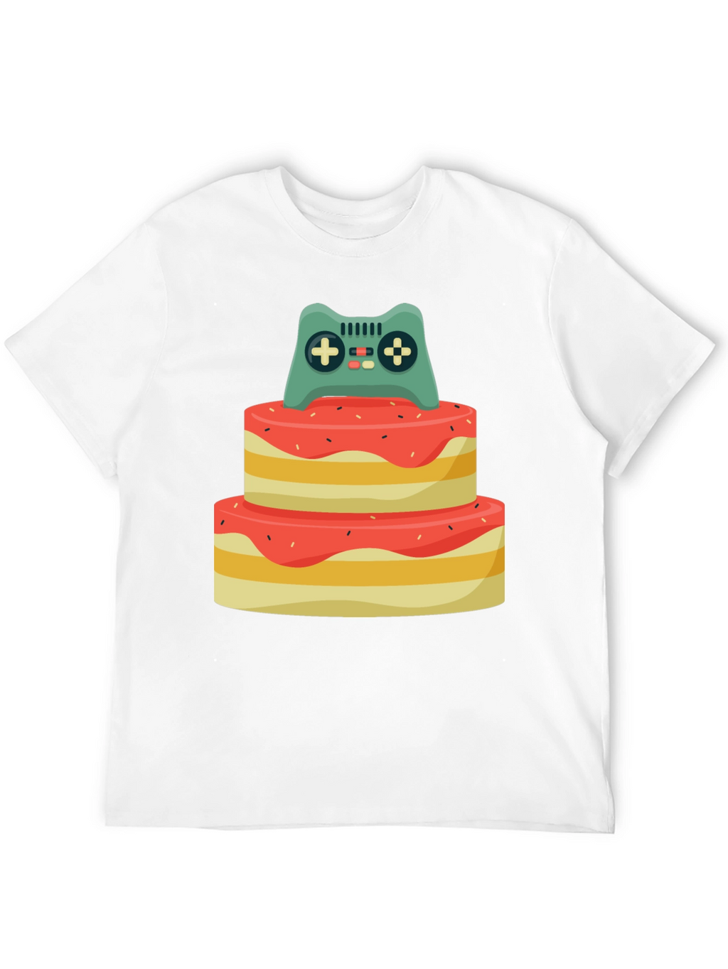 Gamer Birthday T-Shirt - Cake & Controller Design
