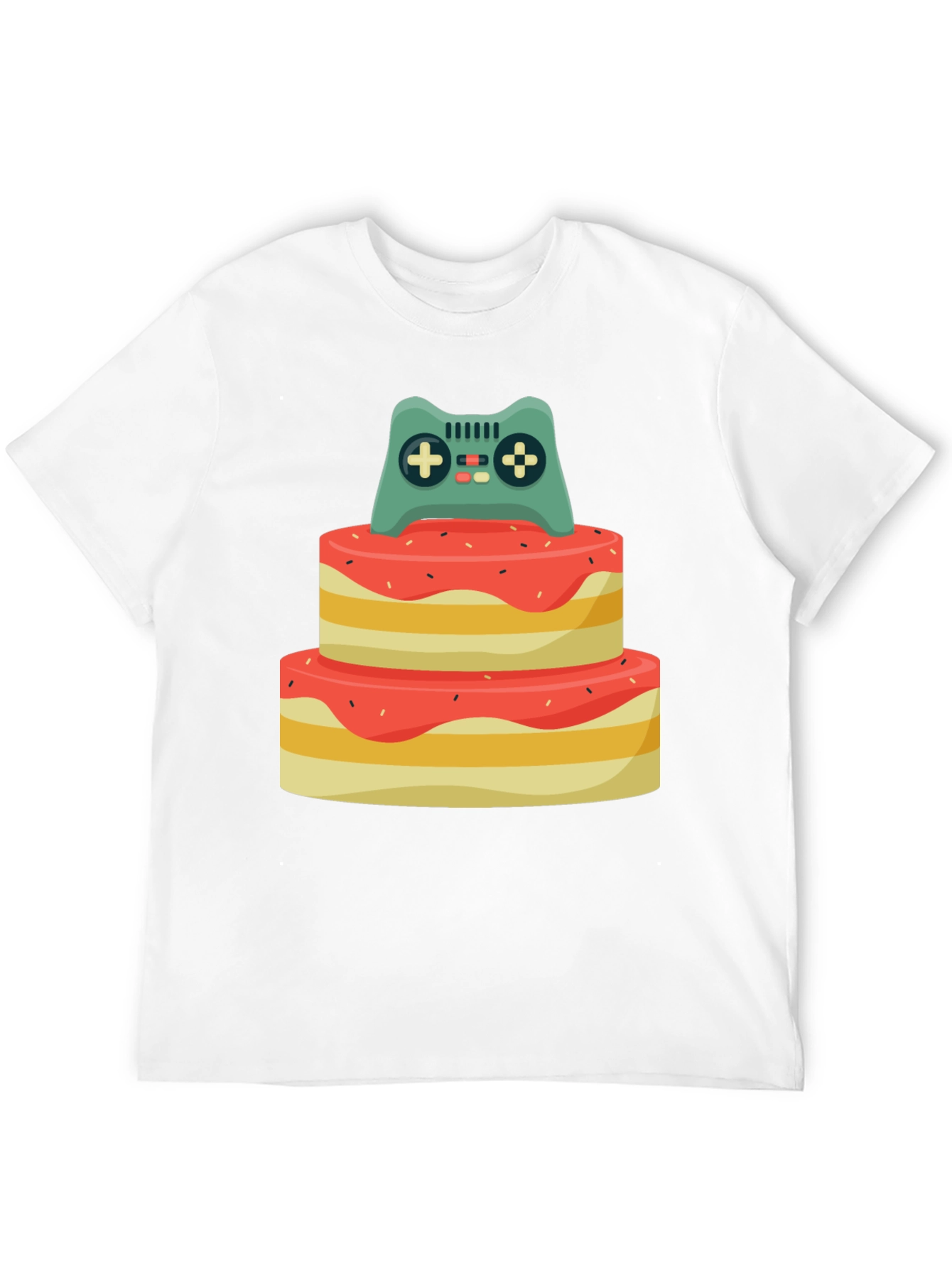 Gamer Birthday T-Shirt - Cake & Controller Design