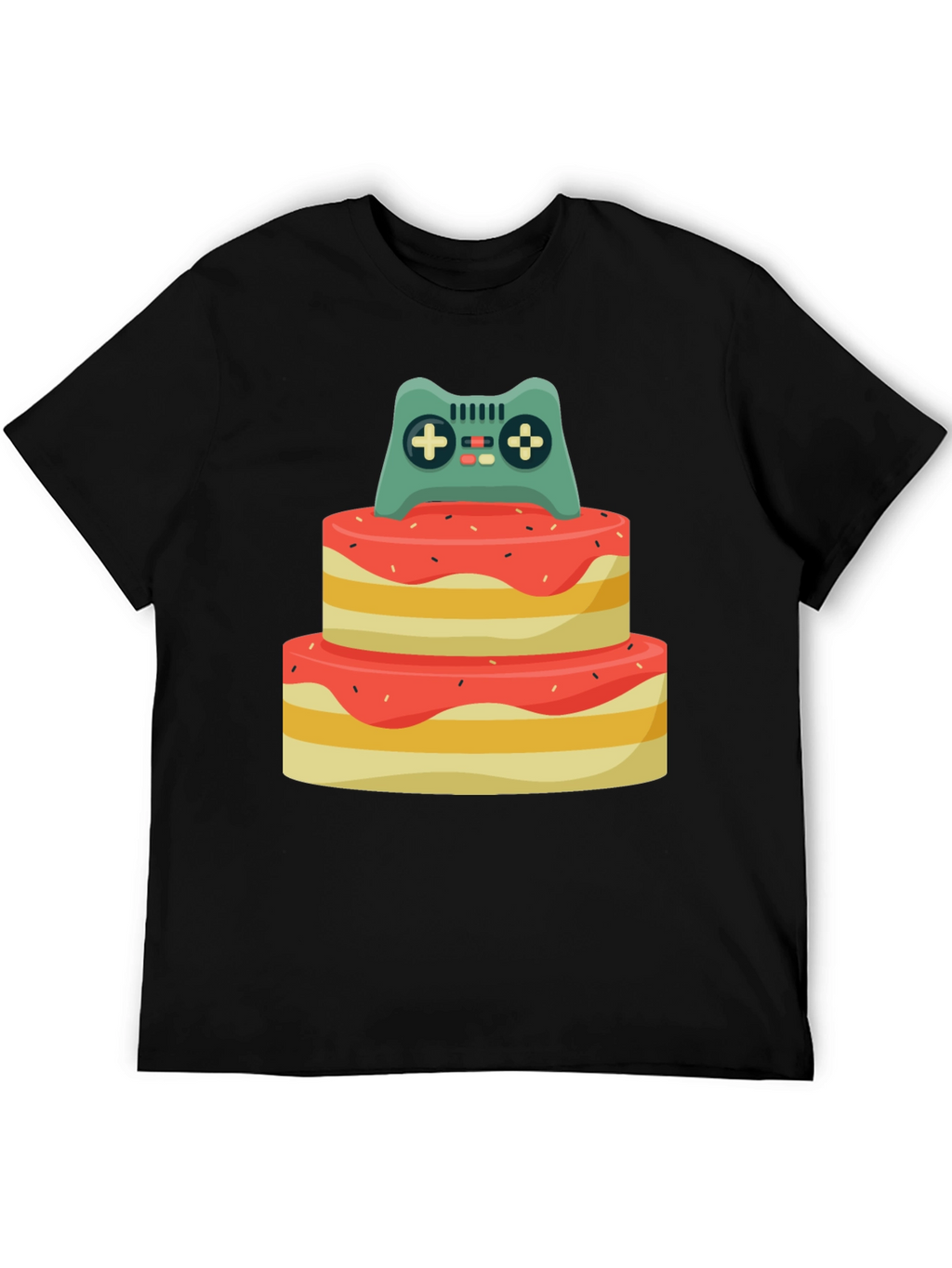 Gamer Birthday T-Shirt - Cake & Controller Design