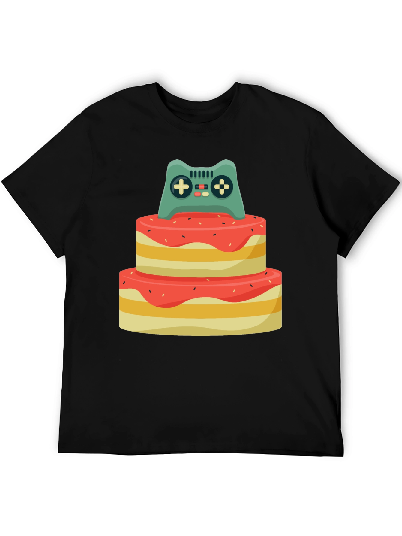 Gamer Birthday T-Shirt - Cake & Controller Design