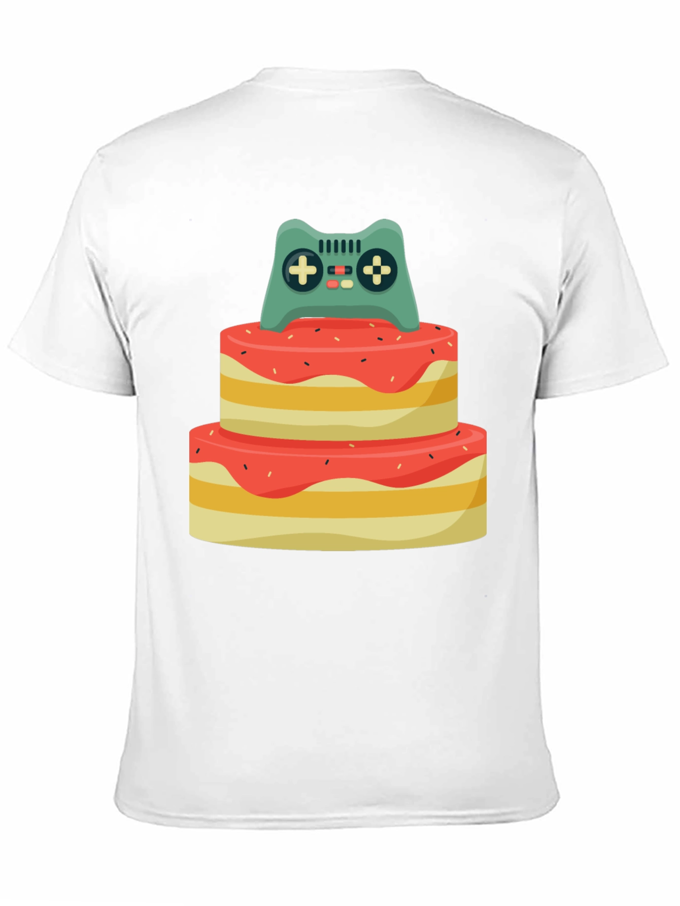 Gamer Birthday T-Shirt - Cake & Controller Design