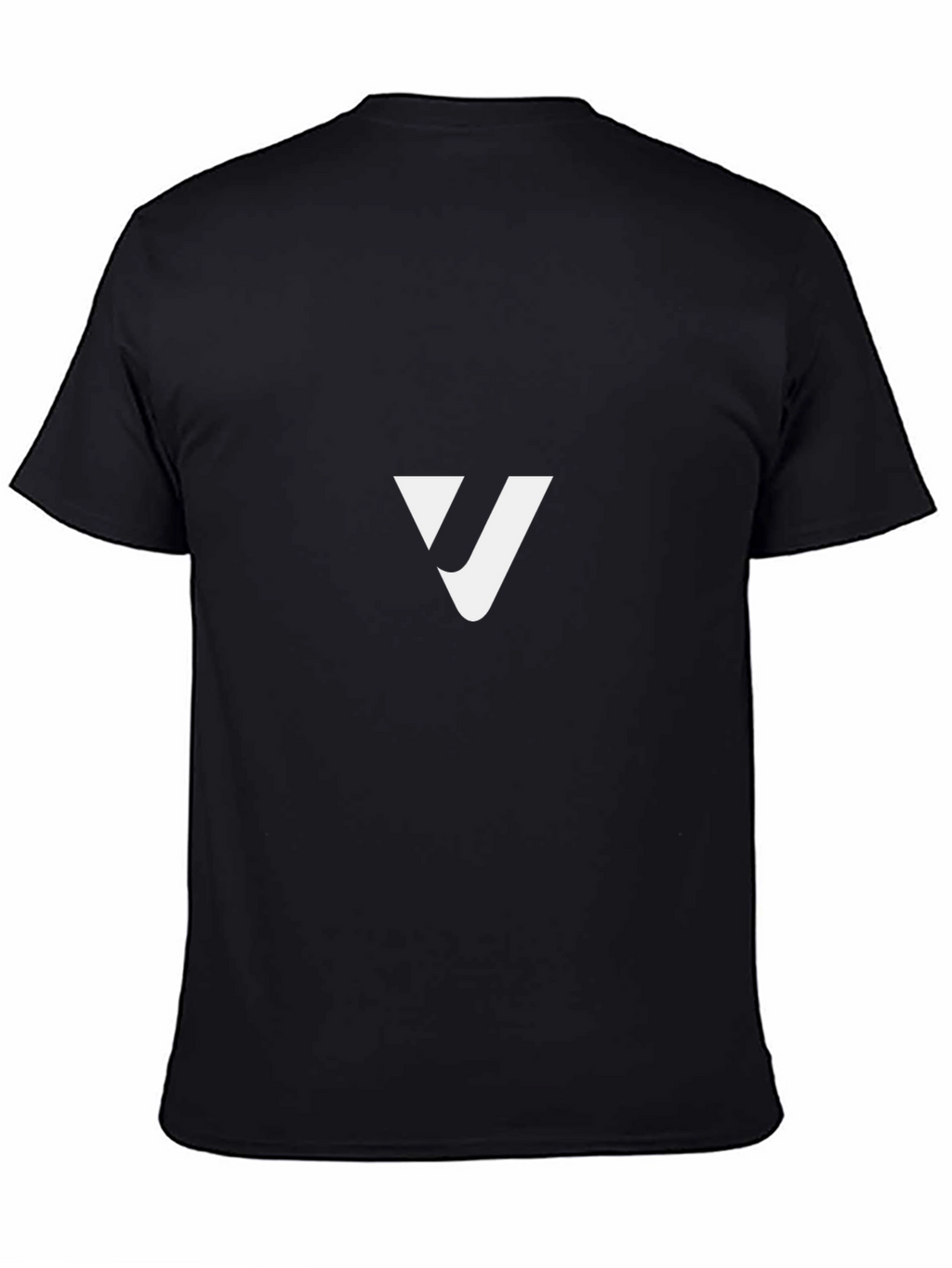 Modern Black T-Shirt with White V Logo