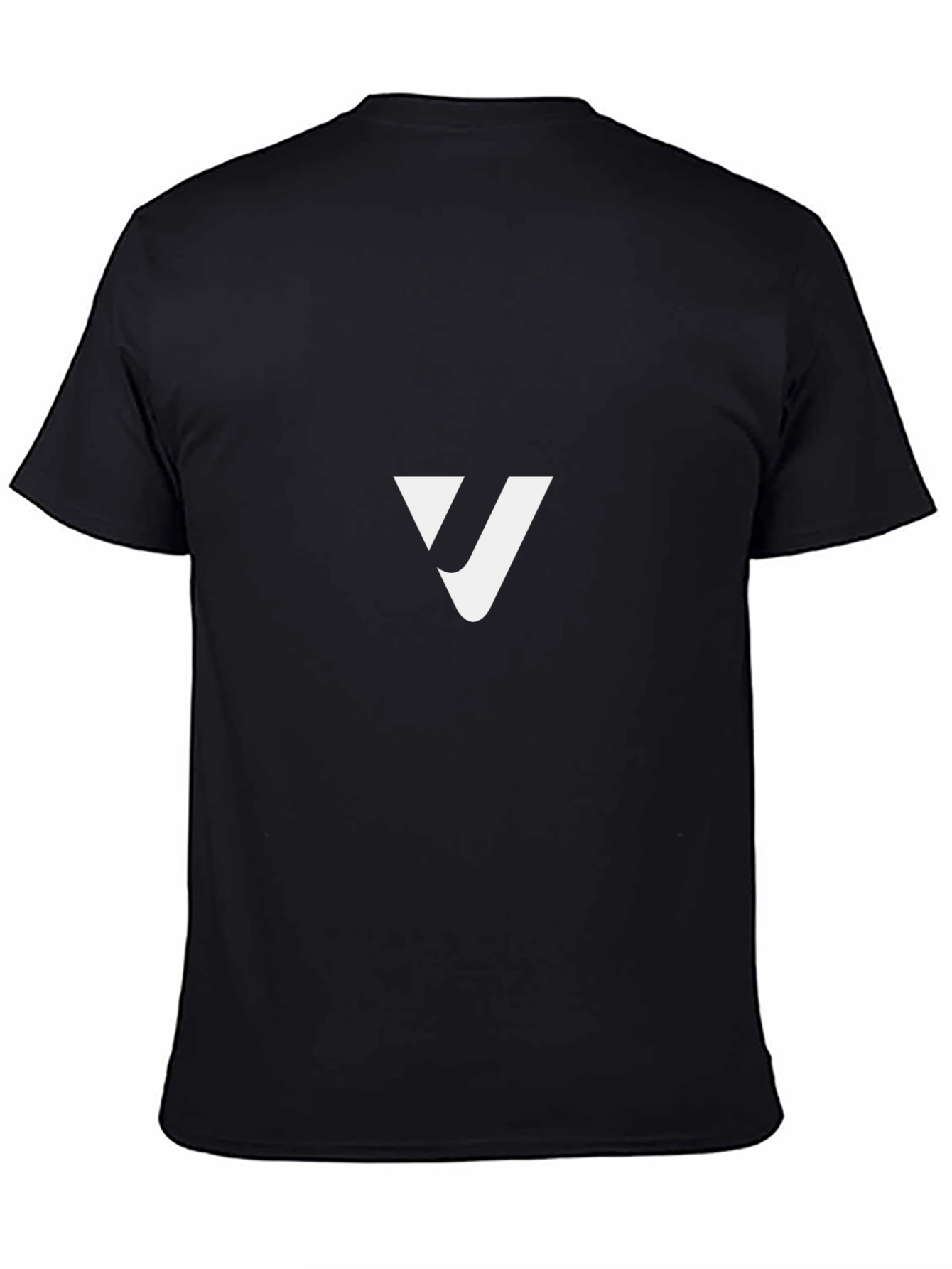 Modern Black T-Shirt with White V Logo