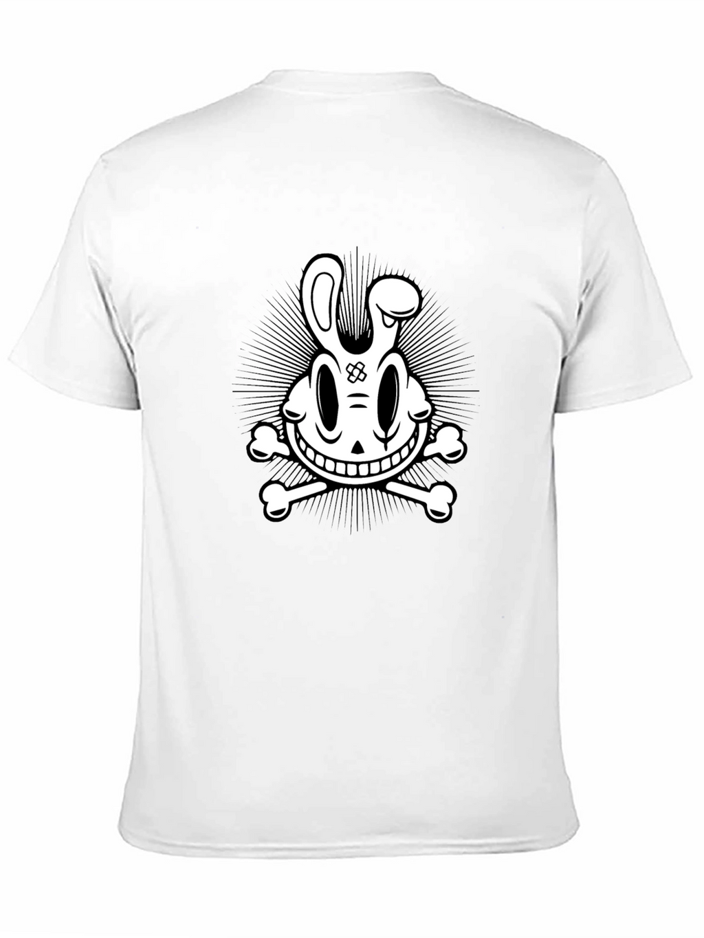 Cartoon Skull & Crossbones Graphic Tee - Black