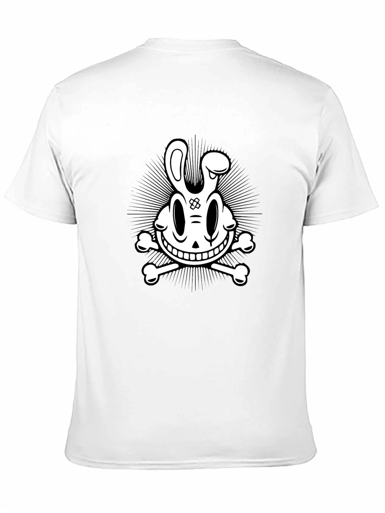 Cartoon Skull & Crossbones Graphic Tee - Black