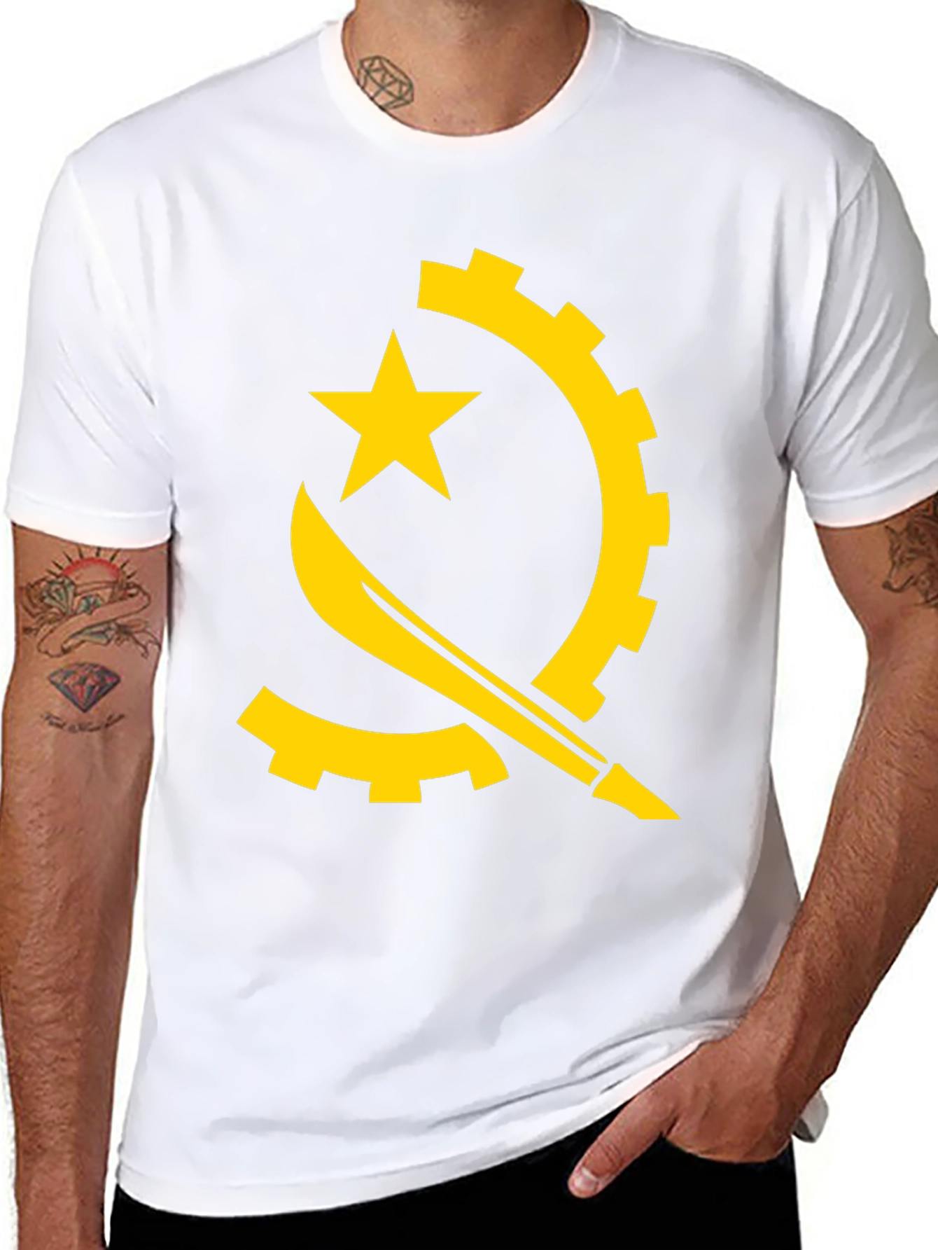 Angola Flag Graphic Tee - Black