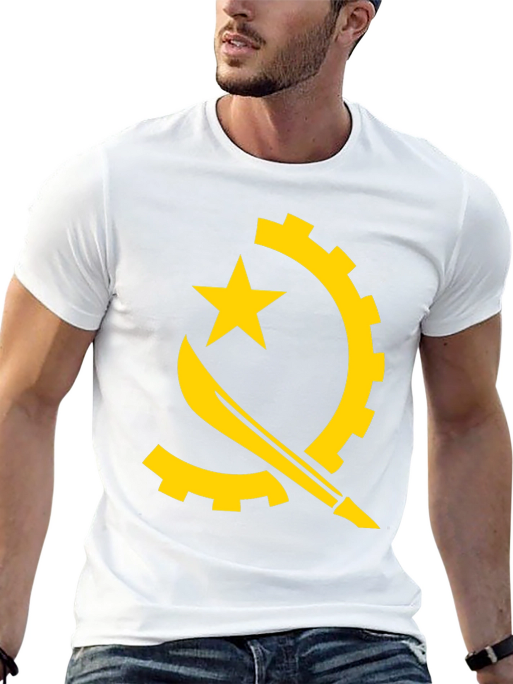 Angola Flag Graphic Tee - Black