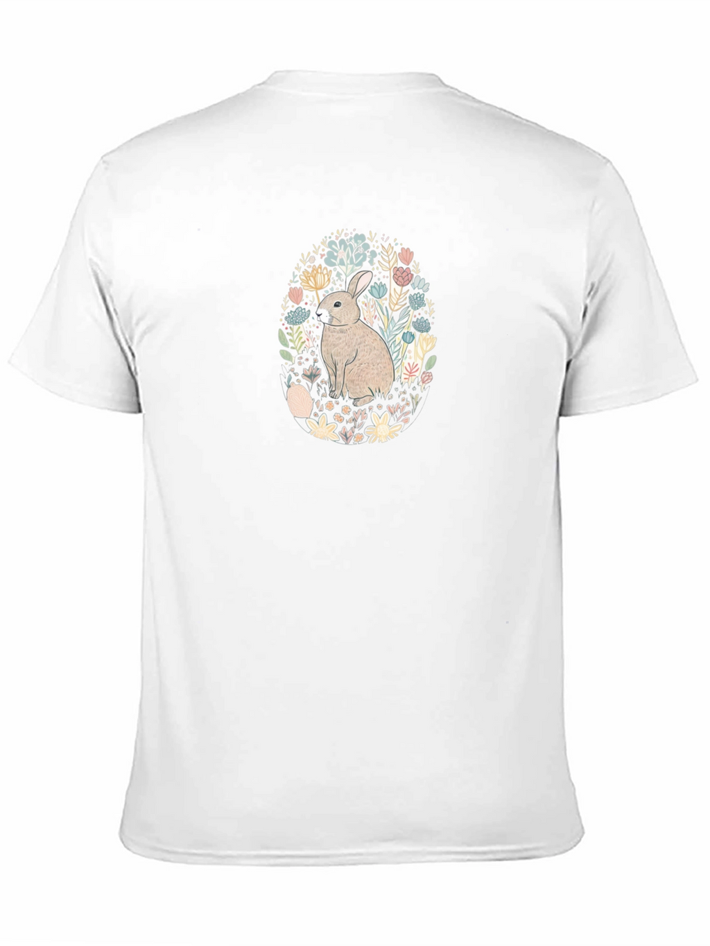 Bunny Floral Graphic Tee - Black T-Shirt