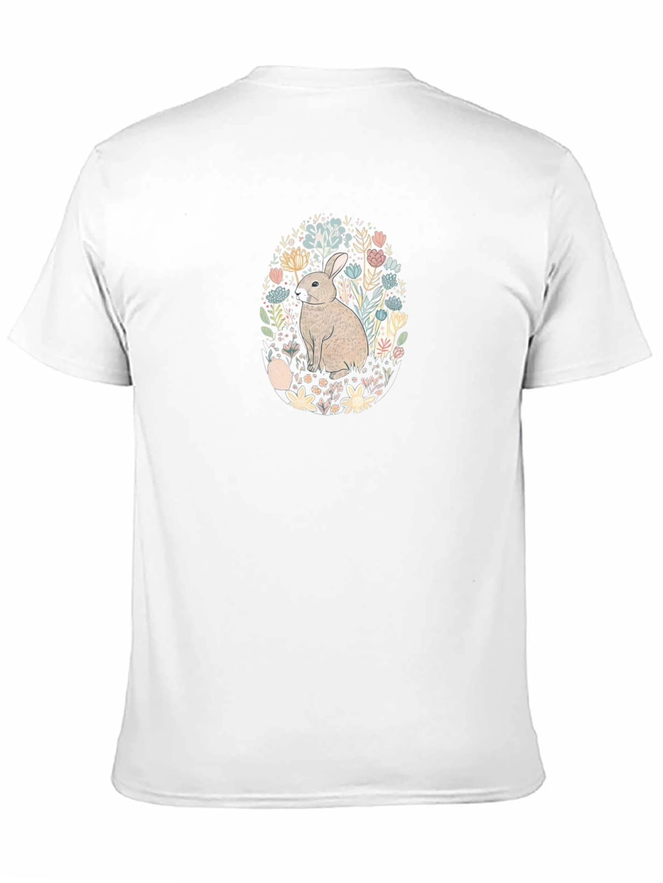 Bunny Floral Graphic Tee - Black T-Shirt