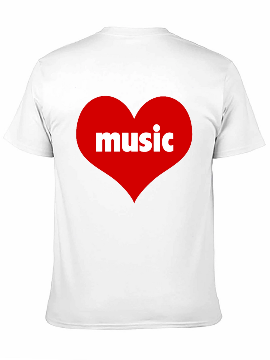 Music Lovers Black T-Shirt with Heart Design