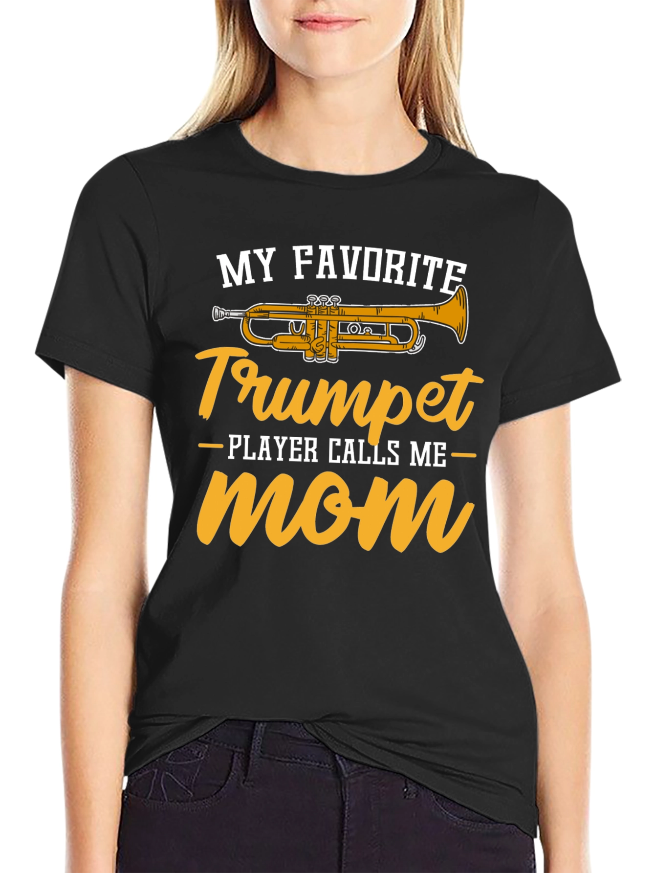 Trumpet Player Mom Graphic T-Shirt