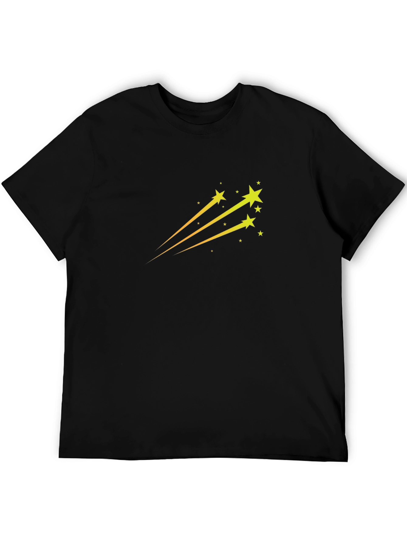 Black T-Shirt with Star Trail Design
