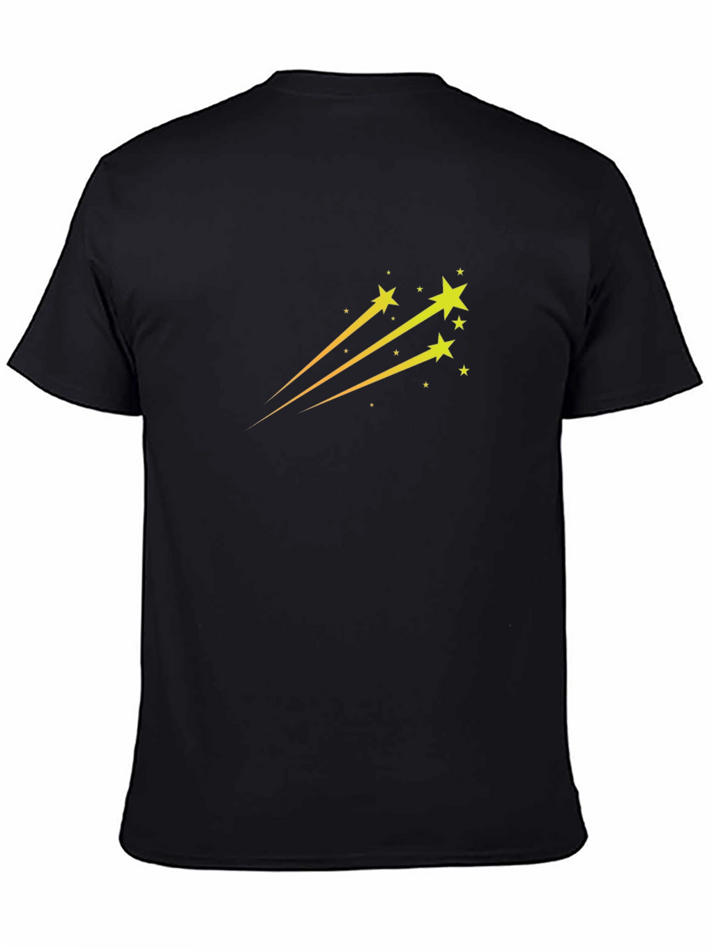 Black T-Shirt with Star Trail Design