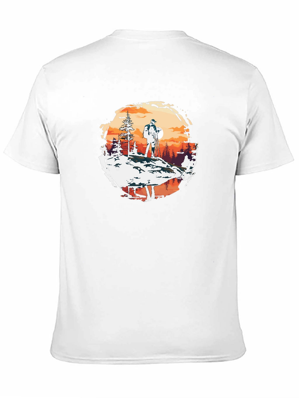 Outdoor Adventure Graphic Tee - Hiker at Sunset