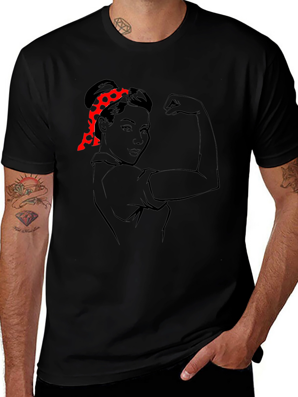 Rosie the Riveter Graphic Tee - Black