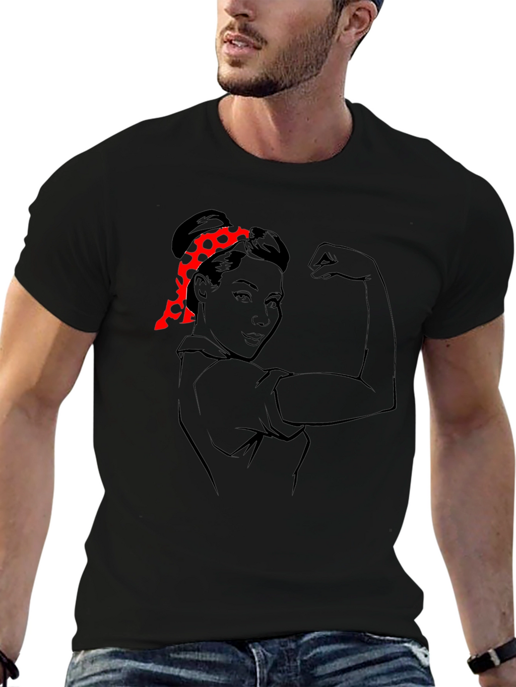 Rosie the Riveter Graphic Tee - Black