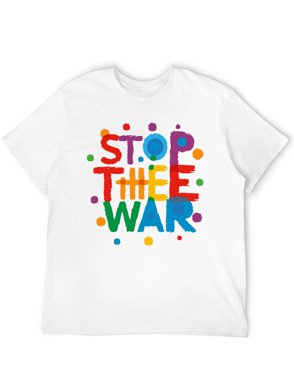 Stop The War Graphic Print Black T-Shirt