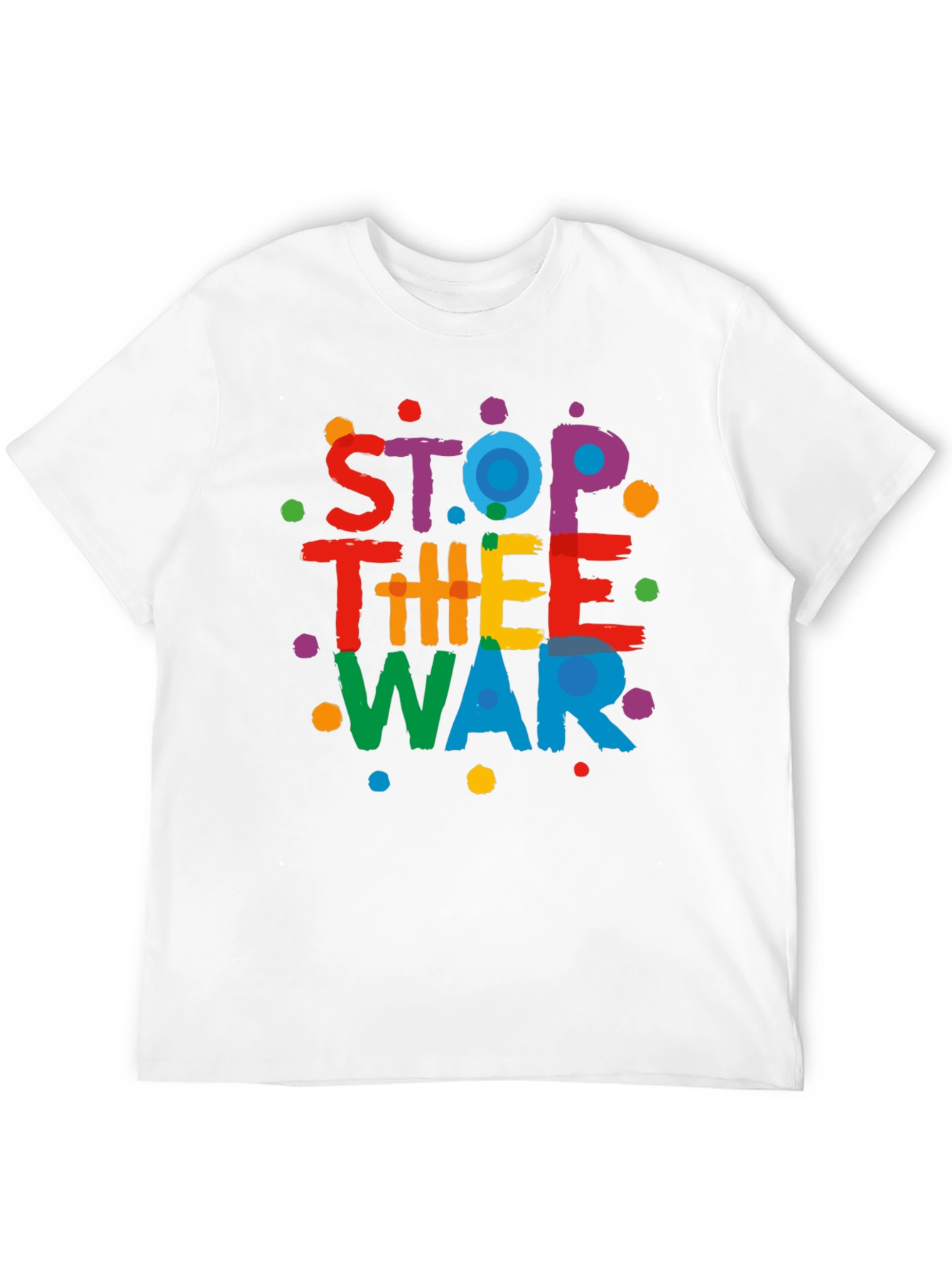 Stop The War Graphic Print Black T-Shirt