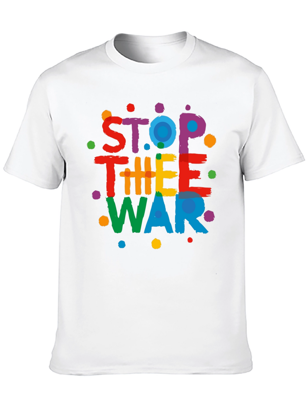 Stop The War Graphic Print Black T-Shirt