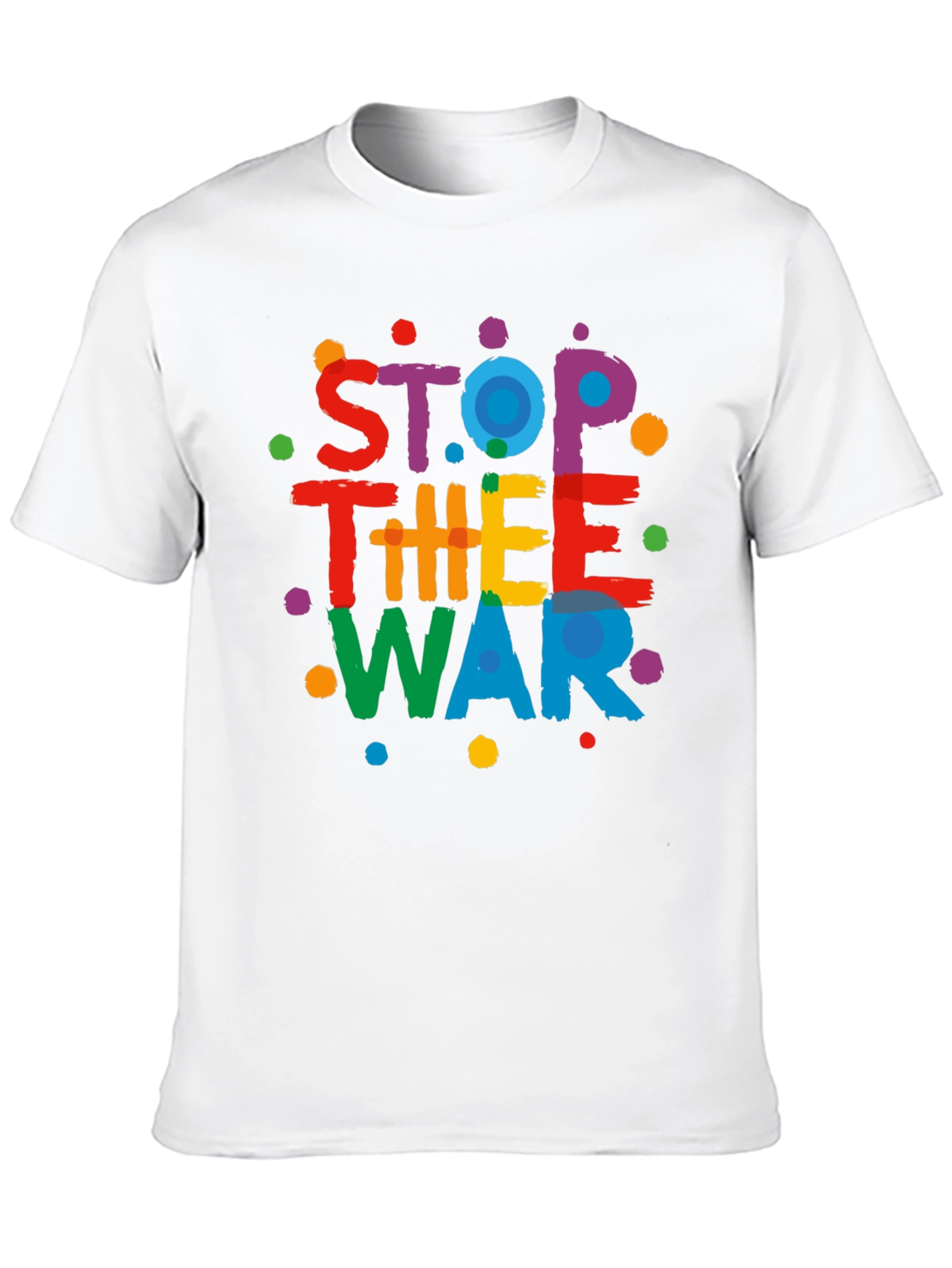 Stop The War Graphic Print Black T-Shirt