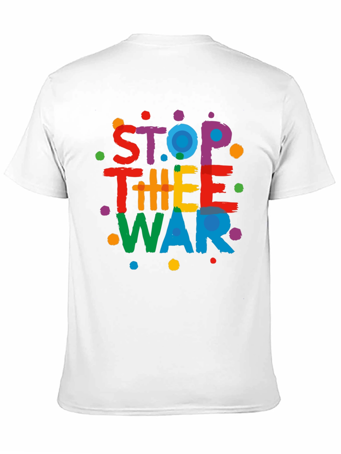 Stop The War Graphic Print Black T-Shirt