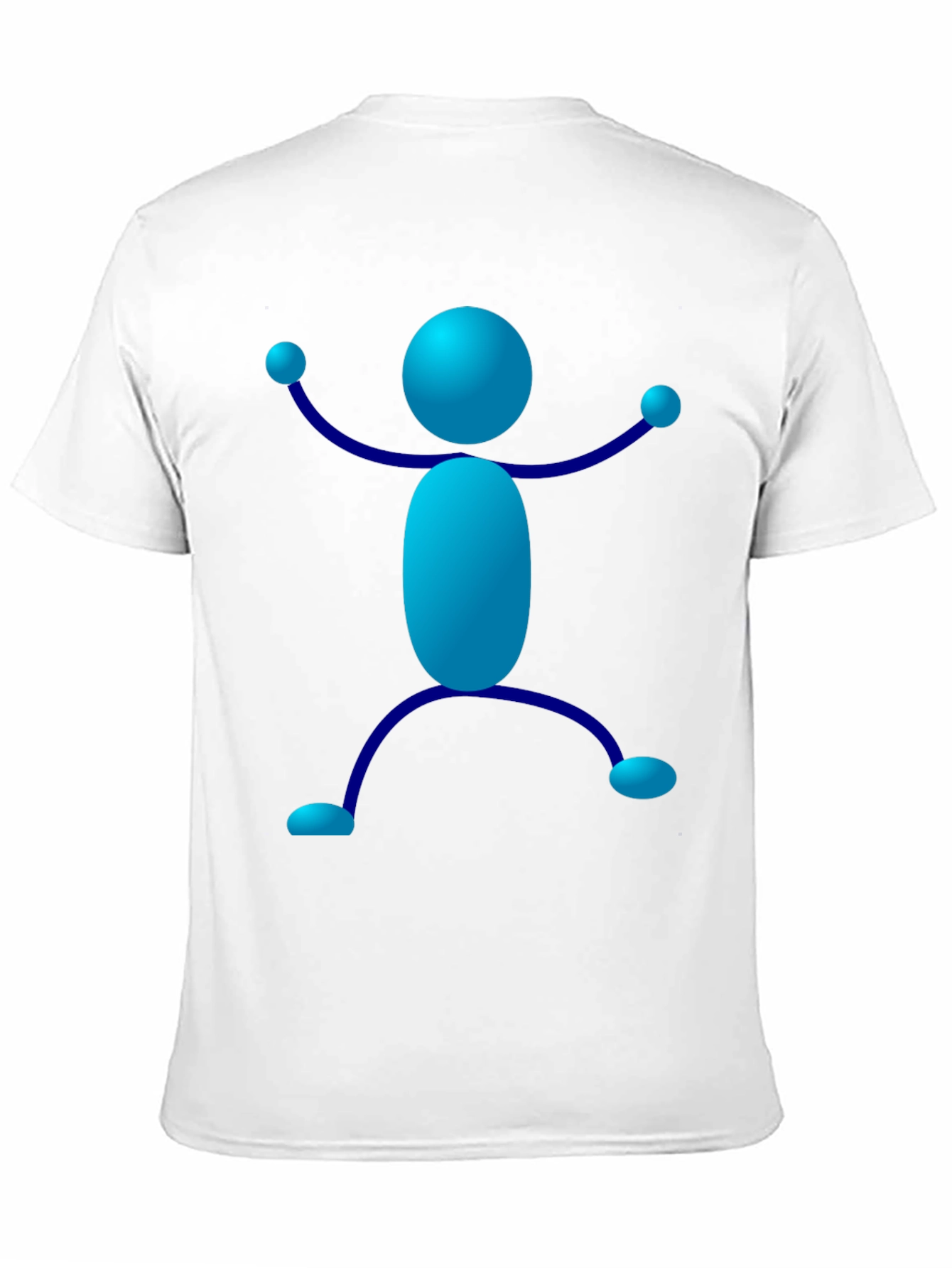 Blue Stick Figure Graphic T-Shirt - Casual Style