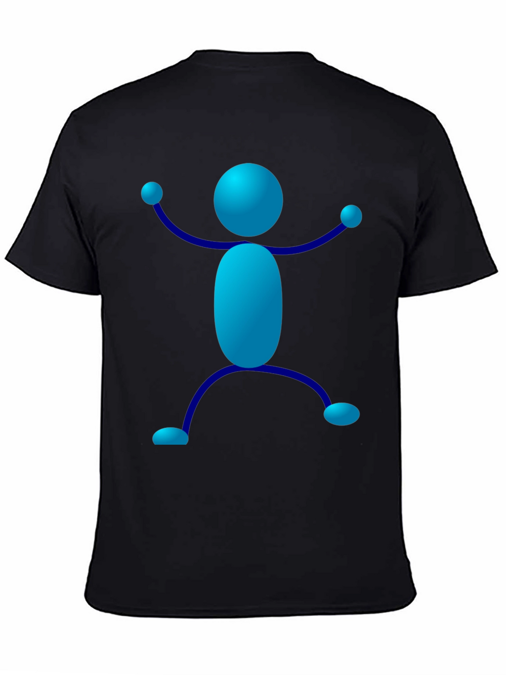 Blue Stick Figure Graphic T-Shirt - Casual Style