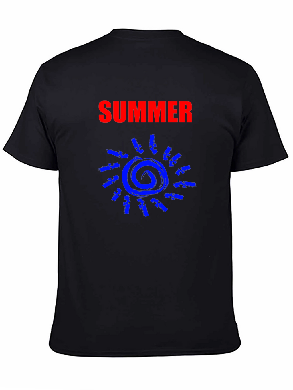 Summer Sun Graphic Tee - Black Cotton T-Shirt