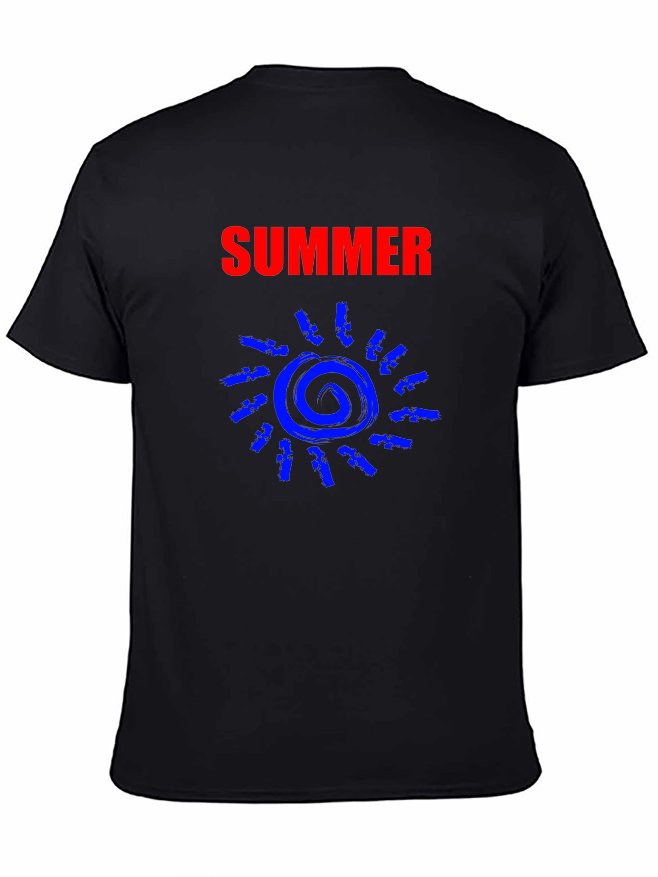 Summer Sun Graphic Tee - Black Cotton T-Shirt