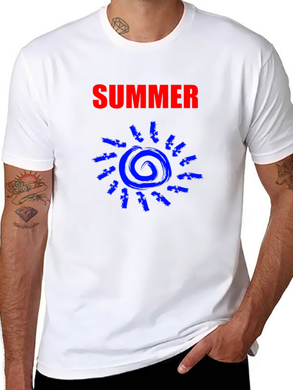 Summer Sun Graphic Tee - Black Cotton T-Shirt
