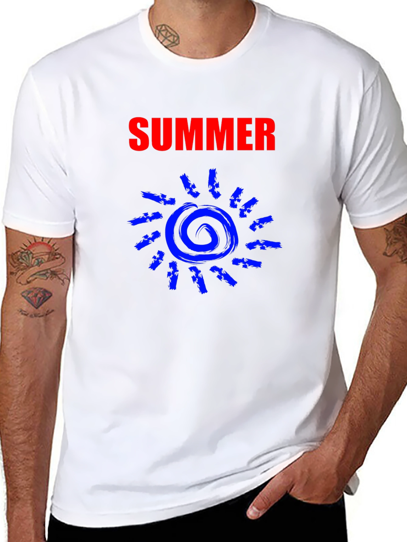 Summer Sun Graphic Tee - Black Cotton T-Shirt