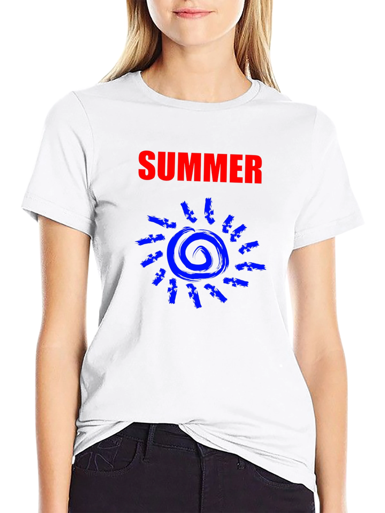Summer Sun Graphic Tee - Black Cotton T-Shirt