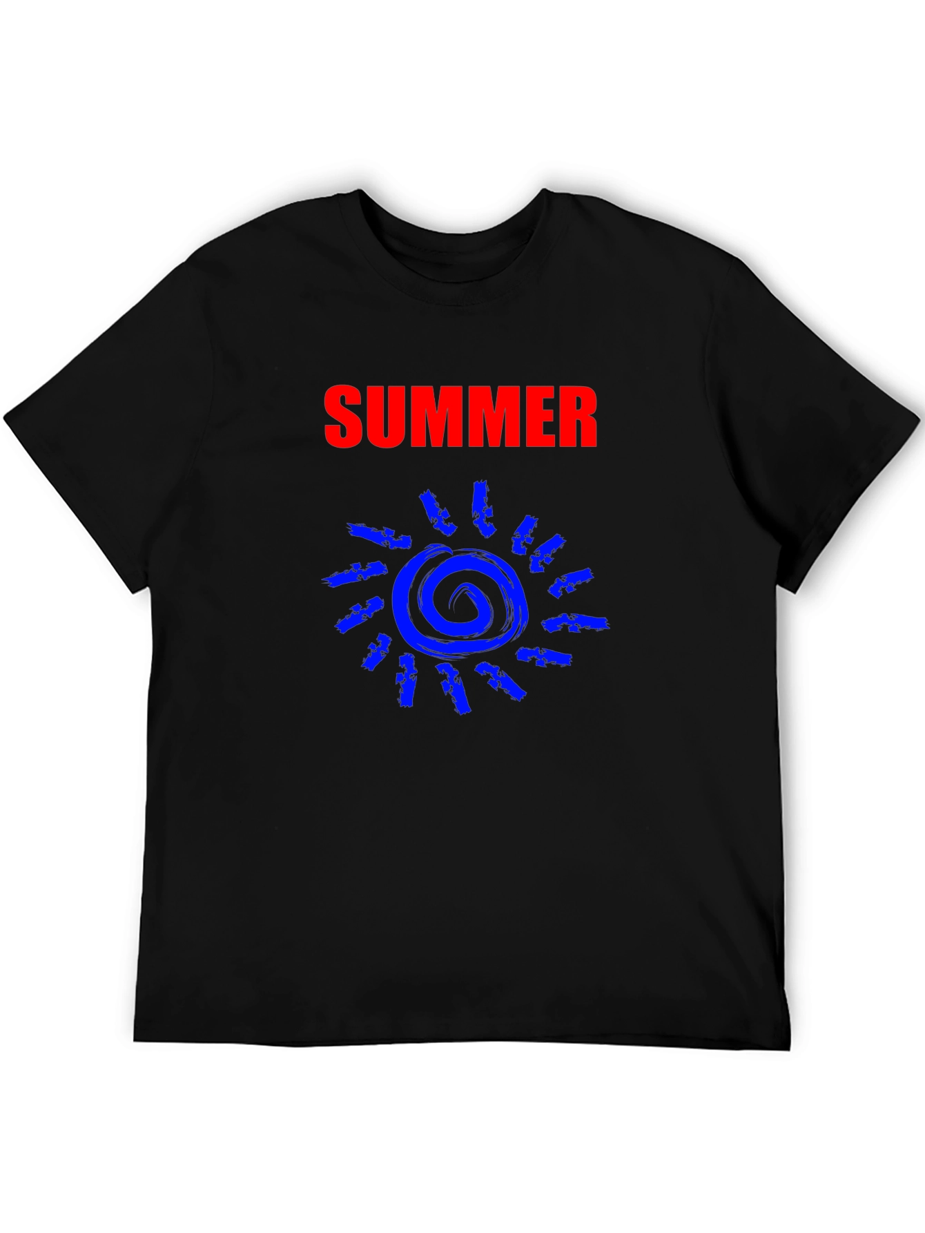 Summer Sun Graphic Tee - Black Cotton T-Shirt