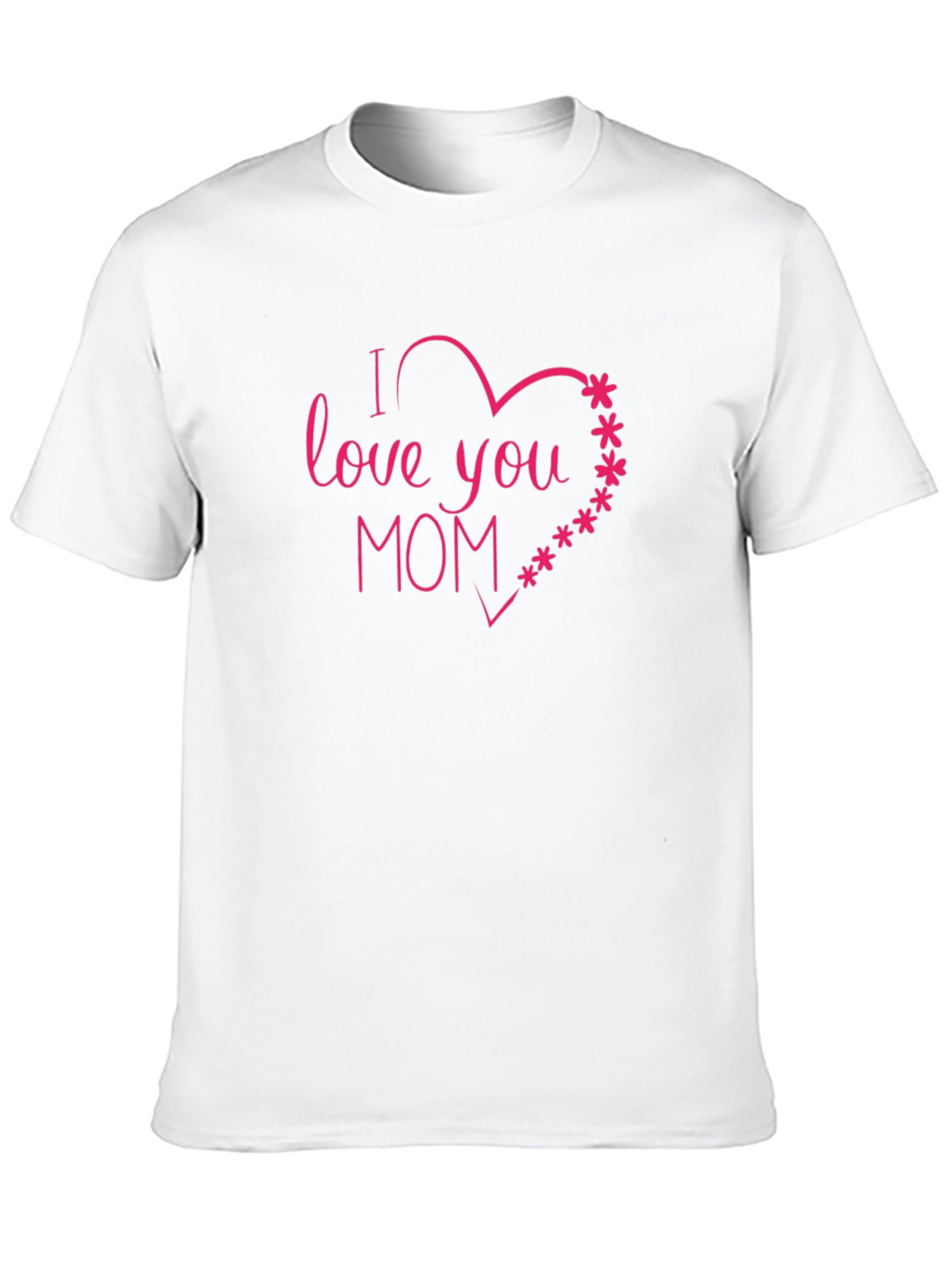 I Love You Mom Heart Graphic Tee - Black