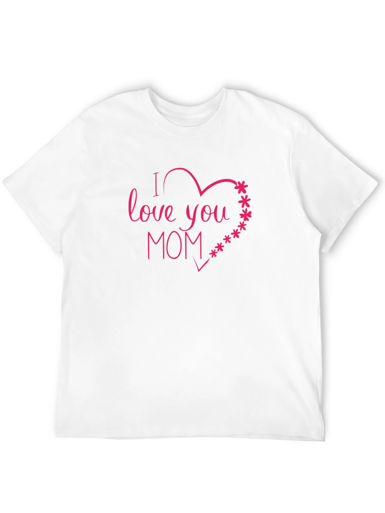 I Love You Mom Heart Graphic Tee - Black