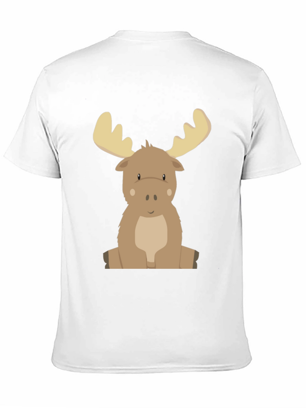 Cute Cartoon Moose Graphic Tee - Black