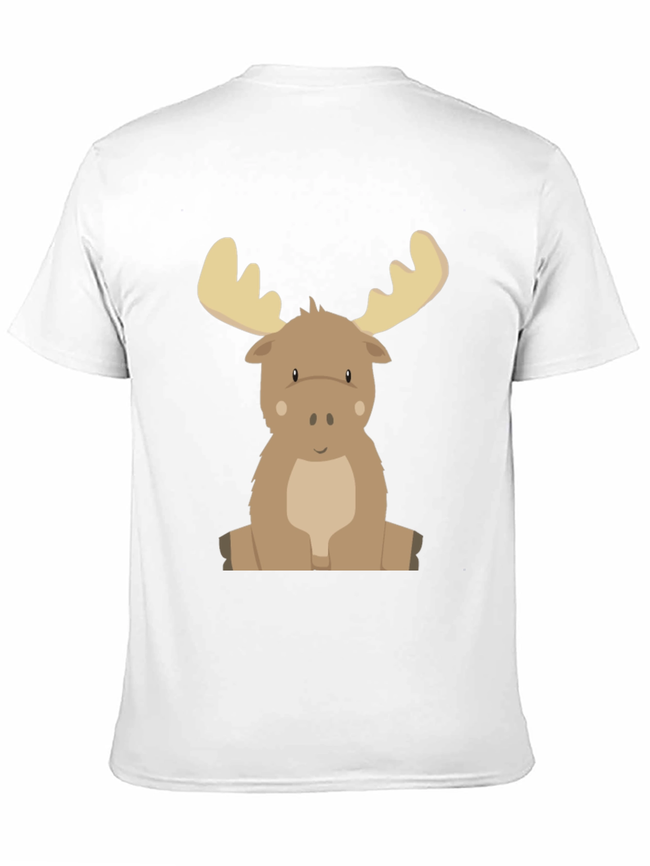 Cute Cartoon Moose Graphic Tee - Black