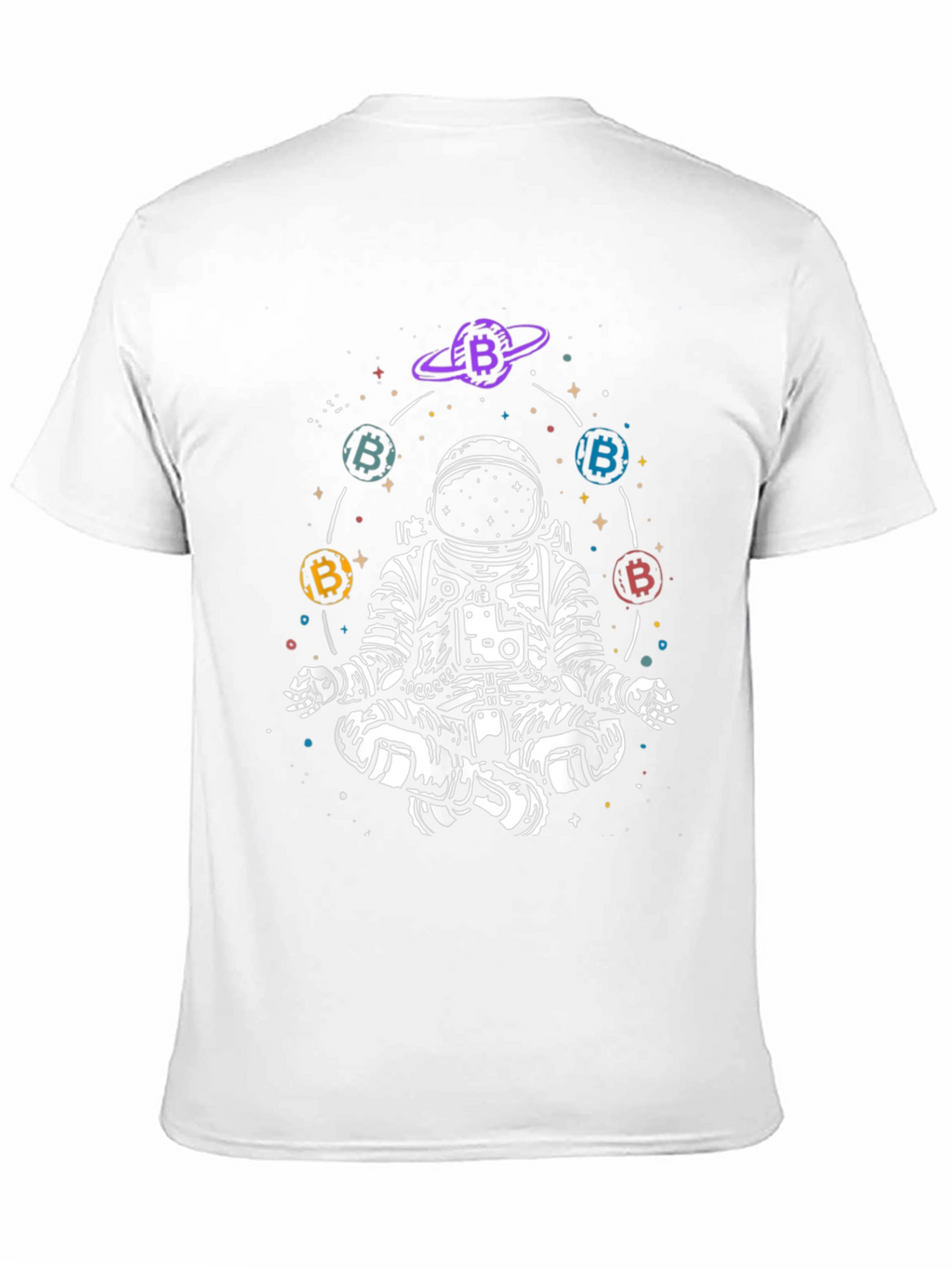 Astronaut Bitcoin Meditating Graphic Tee - Black