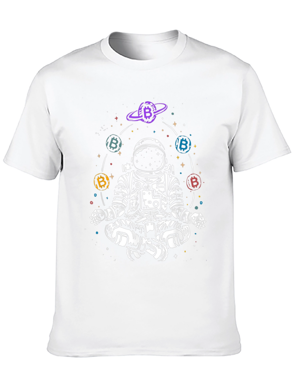 Astronaut Bitcoin Meditating Graphic Tee - Black