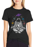Astronaut Bitcoin Meditating Graphic Tee - Black