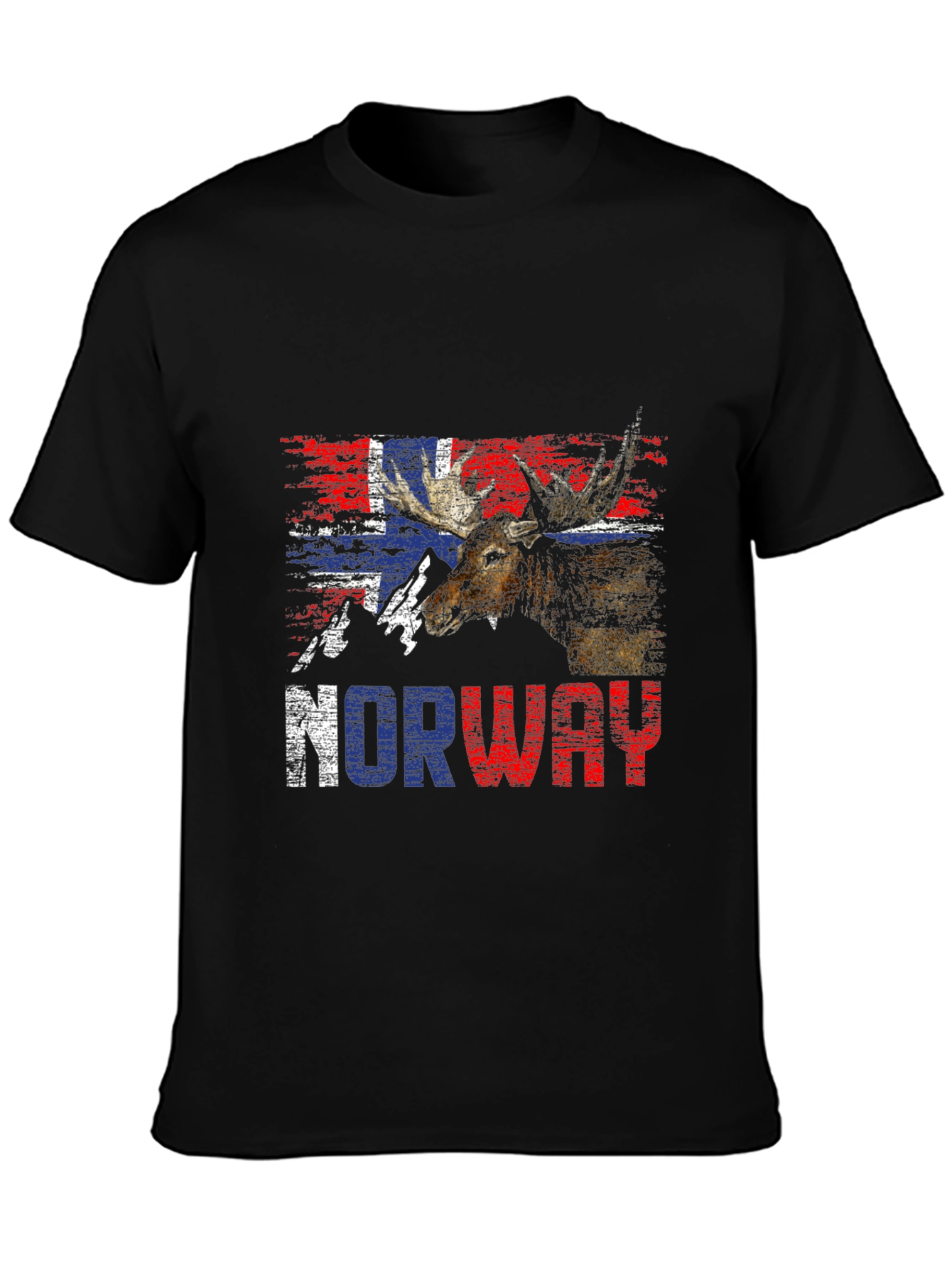 Norway Flag Moose Graphic T-Shirt