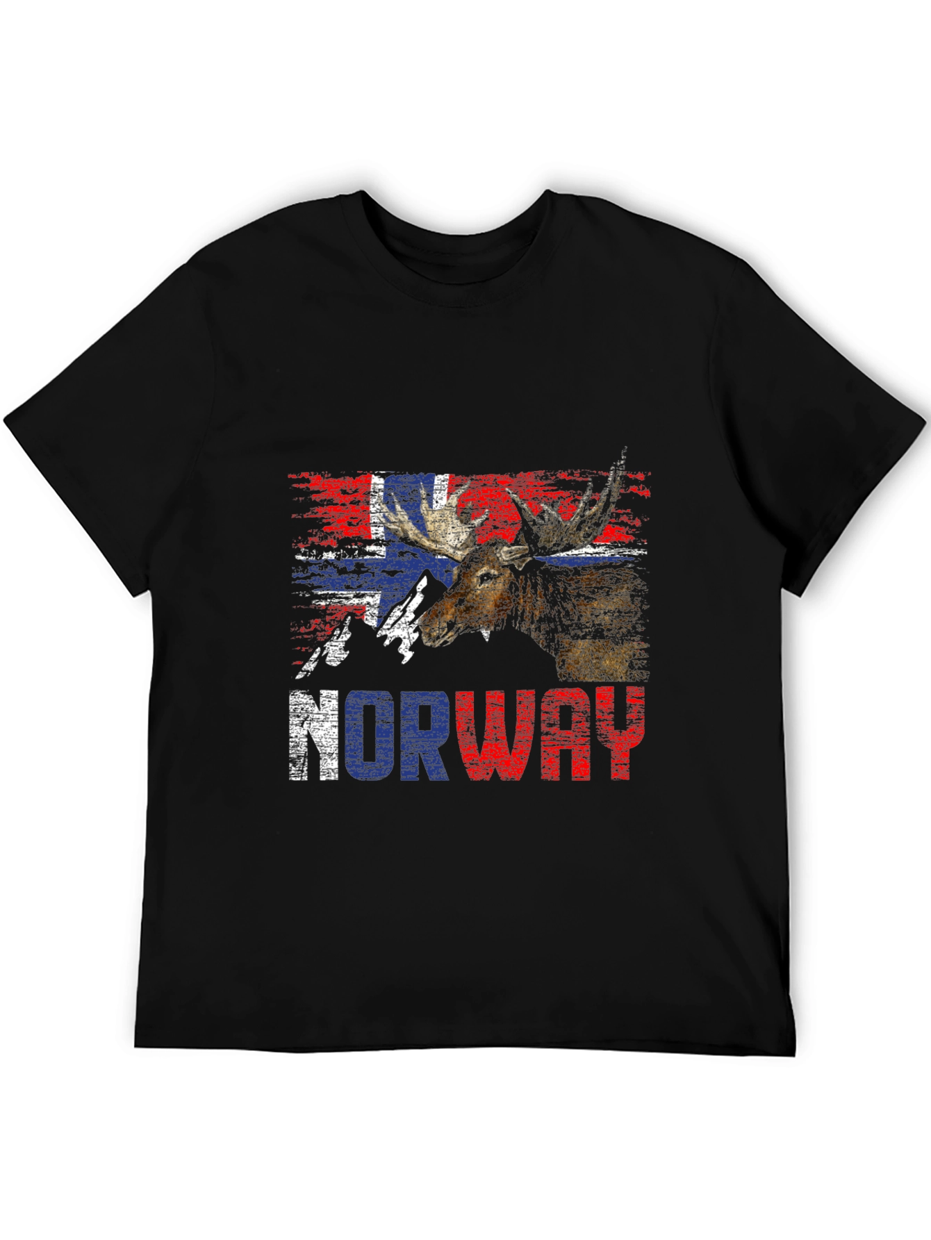 Norway Flag Moose Graphic T-Shirt