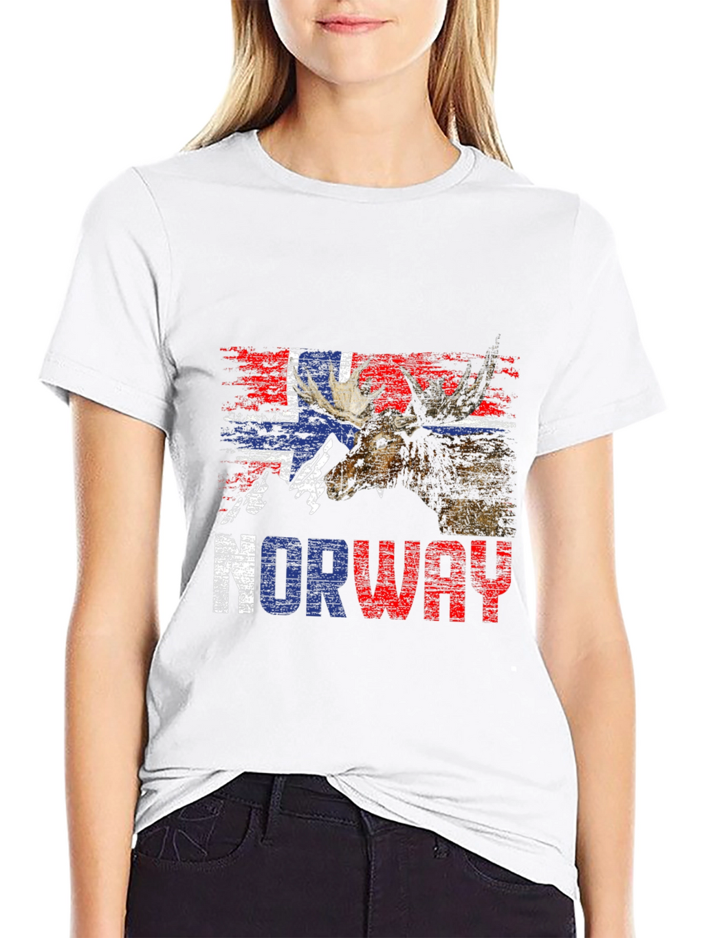 Norway Flag Moose Graphic T-Shirt