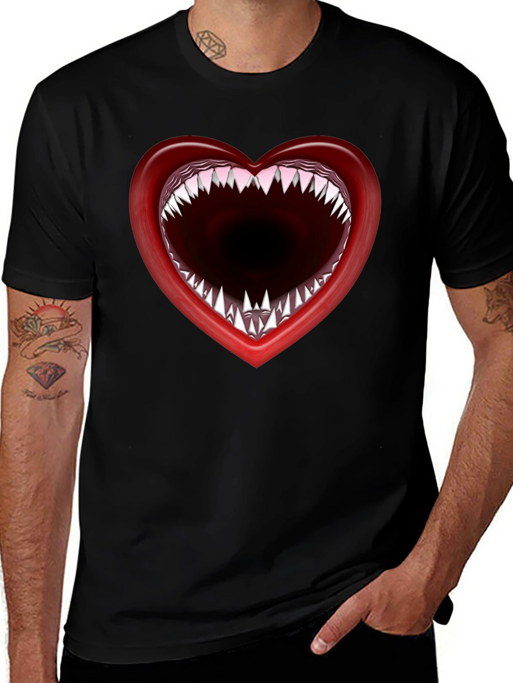 Heart Mouth T-Shirt - Edgy Graphic Tee
