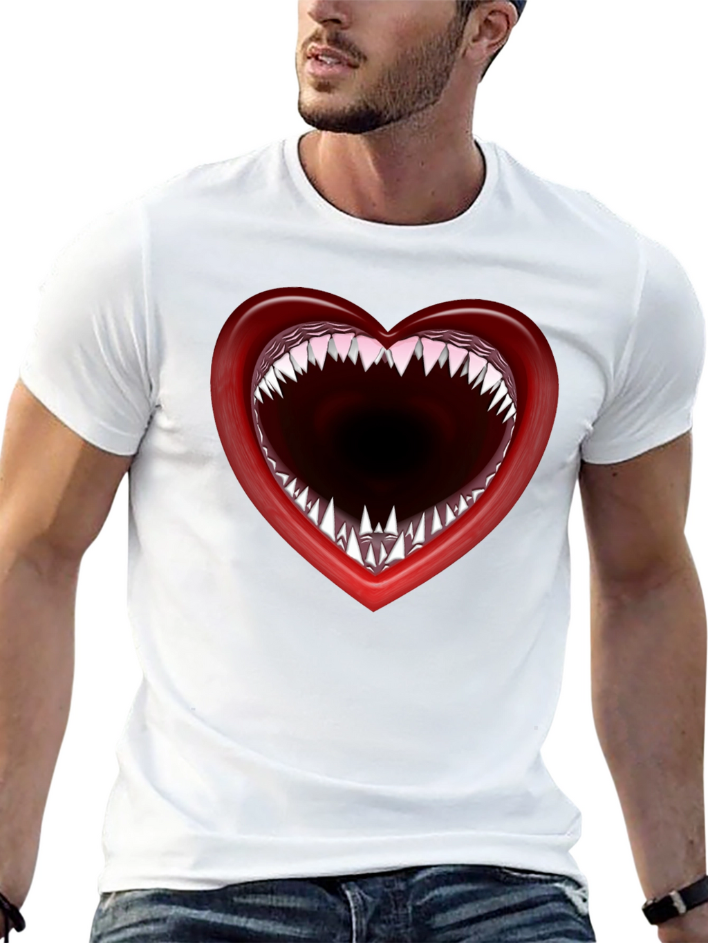 Heart Mouth T-Shirt - Edgy Graphic Tee